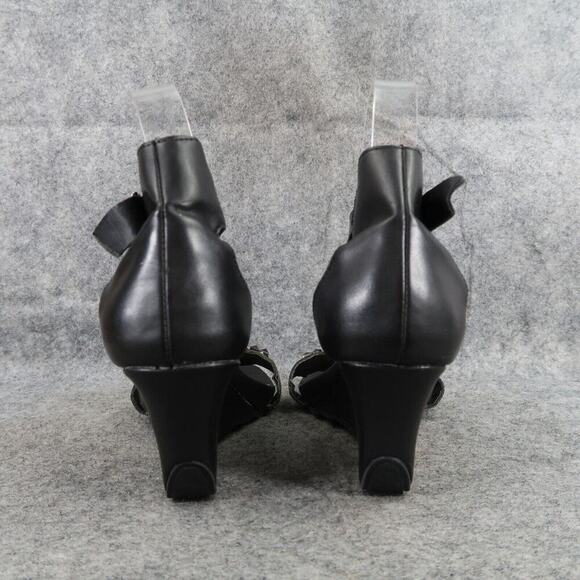 Kenneth Cole Shoes Womens 6 Sandal Wedge Pump Ankle Strap Fashion Reaction Black - Picture 5 of 14